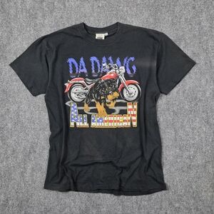 DA DAWG 100% COTTON MENS BLACK HEAVYWEIGHT MOTORCYCLE GRAPHIC TEE
